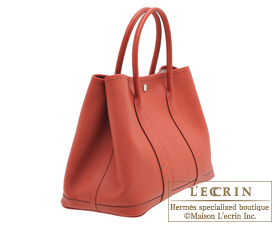 Hermes　Garden Party bag TPM　Rouge duchesse　Country leather　Silver hardware