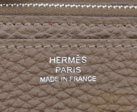 Hermes　Dogon GM　Taupe grey　Togo leather　Silver hardware