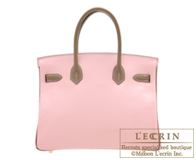 Hermes Personal Birkin bag 30 Rose sakura/ Etoupe grey Chevre
