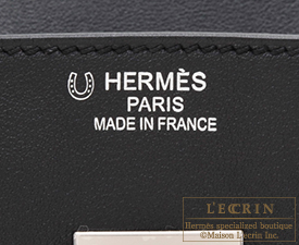 Hermes　Birkin bag 35　Black/Rouge H　Swift leather　Silver  hardware