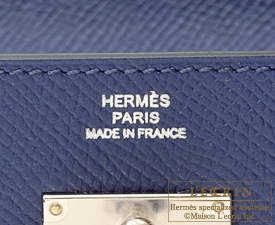 Hermes　Kelly wallet long　Blue saphir　Epsom leather　Silver hardware