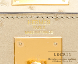 Hermes　Kelly bag 28　Parchemin　Ostrich leather　Gold hardware
