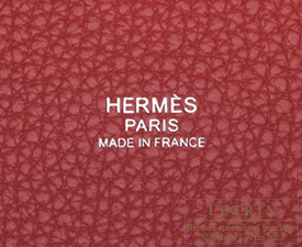 Hermes　Picotin Lock bag 18/PM　Rouge grenat　Clemence leather　Silver hardware