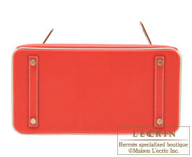 Hermes　Birkin bag 30　Rouge tomate/Craie　Epsom leather　Gold hardware