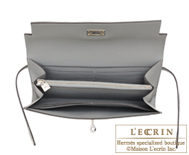 Hermes　Kelly wallet long　Gris mouette　Epsom leather　Silver hardware