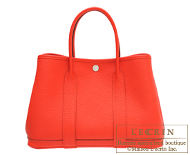 Hermes　Garden Party bag 30/TPM　Rouge tomate　Country leather　Silver hardware