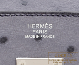 Hermes　Birkin bag 30　Gris agate　Ostrich leather　Silver hardware