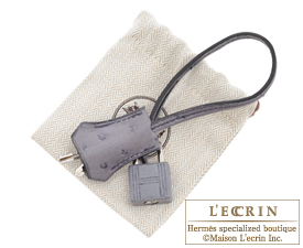 Hermes　Birkin bag 30　Gris agate　Ostrich leather　Silver hardware