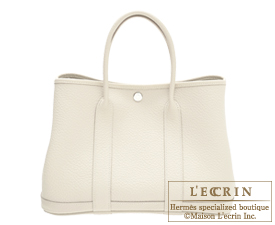 Hermes Garden Party bag TPM Craie Epsom leather Silver hardware
