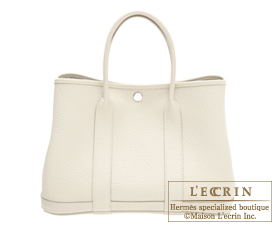 Hermes　Garden Party bag 30/TPM　Craie　Negonda leather　Silver hardware