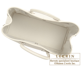 Hermes Garden Party bag TPM Craie Negonda leather Silver hardware
