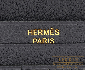Hermes　Bearn Soufflet　Blue marine　Alligator　crocodile skin　Gold hardware