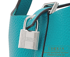 Hermes　Picotin Lock bag 18/PM　Blue paon　Clemence leather　Silver hardware