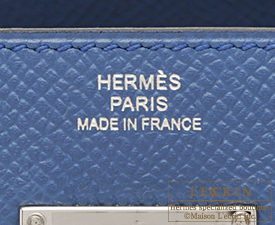 Hermes　Kelly wallet long　Blue agate　Epsom leather　Silver hardware