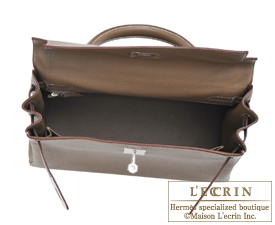 Hermes　Kelly bag 32　Etoup grey　Clemence leather　Silver hardware