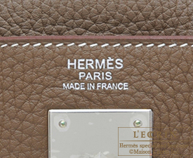 Hermes　Kelly bag 32　Etoup grey　Clemence leather　Silver hardware