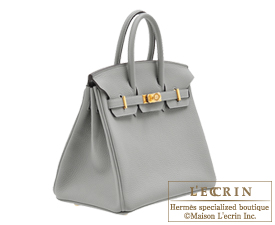 LuxurySelective on X: Hermes Kelly 25 Gris Mouette Togo Gold