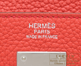 Hermes　Kelly bag 32　Retourne　Bougainvillier　Clemence leather　Silver hardware