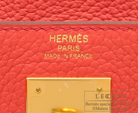 Hermes　Kelly bag 28　Bougainvillier　Clemence leather　Gold hardware