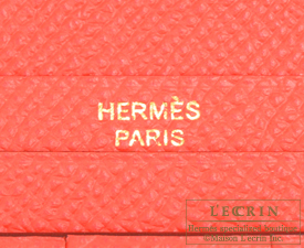 Hermes　Bearn Soufflet　Rose jaipur　Epsom leather　Champagne gold hardware
