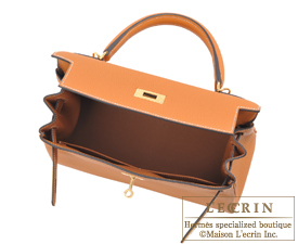 Hermes　Kelly bag 28　Toffee　Clemence leather　Gold hardware