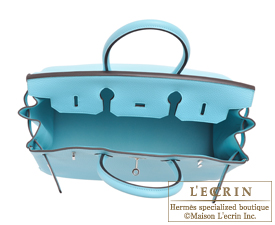 Hermes　Birkin bag 35　Blue atoll　Clemence leather　Silver hardware