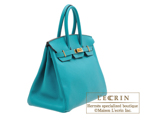 Hermes　Birkin bag 35　Blue paon　Clemence leather　Gold hardware