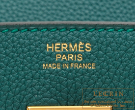 Hermes　Birkin bag 30　Malachite　Togo leather　Gold hardware