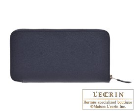 Hermes　Azap long　Blue indigo　Epsom leather　Silver hardware