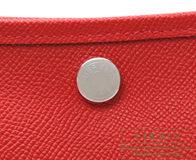 Hermes　Garden Party bag 30/TPM　Rouge casaque　Epsom leather　Silver hardware