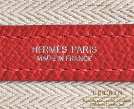 Hermes　Garden Party bag 30/TPM　Rouge casaque　Epsom leather　Silver hardware