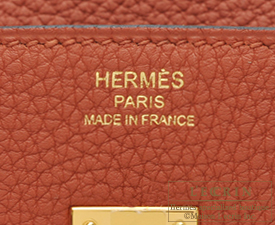 Hermes Birkin 25 Cuivre Orange Togo Leather Gold Hardware