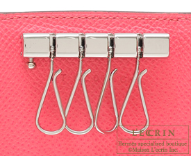 Hermes　Bearn Key case/4 key holder　Rose azalee　Epsom leather　Silver hardware