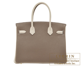 Hermes　Birkin bag 30　Etoupe grey/Craie　Togo leather　Gold hardware