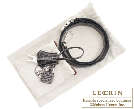 Hermes　Kelly bag 28　Graphite　Niloticus crocodile skin　Silver hardware