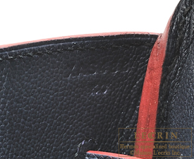 Hermes　Birkin Contour bag 35　Blue indigo/Rouge H　Epsom leather　Gold hardware