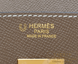 Hermes　Birkin bag 30　Etoupe grey/Blue saphir　Epsom leather　Gold hardware