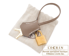 Hermes　Birkin bag 30　Etoupe grey/Blue saphir　Epsom leather　Gold hardware
