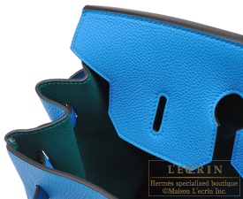 Hermes　Birkin Verso bag 35　Blue zanzibar/Malachite　Togo leather　Silver hardware