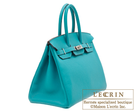 Hermes　Birkin bag 35　Blue paon　Clemence leather　Silver hardware