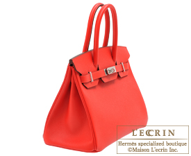 Hermes　Birkin bag 30　Rouge tomate　Epsom leather　Silver hardware