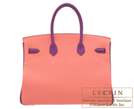 Hermes Personal Birkin bag 35 Rose candy/ Anemone Togo leather 