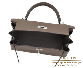 Hermes　Kelly bag 28　Taupe grey/Etoupe grey　Togo leather　Matt silver hardware