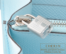 Hermes　Kelly wallet long　Blue zephyr　Epsom leather　Silver hardware