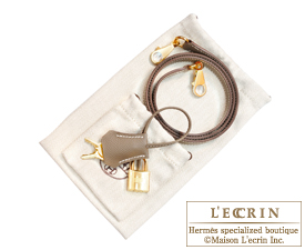Hermes　Kelly bag 28　Craie/Etoupe grey　Epsom leather　Gold hardware