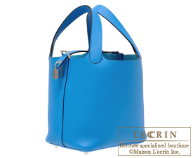 Hermes　Picotin Lock bag 18/PM　Blue zanzibar　Clemence leather　Silver hardware