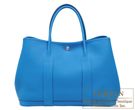 Hermes　Garden Party bag 36/PM　Blue zanzibar　Negonda leather　Silver hardware