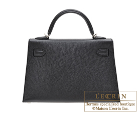 Hermes　Kelly bag mini　Black　Epsom leather　Silver hardware