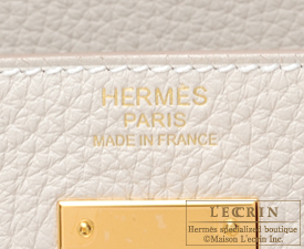 Hermes　Kelly bag 32　Craie　Clemence leather　Gold hardware