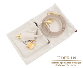 Hermes　Kelly bag 32　Craie　Clemence leather　Gold hardware